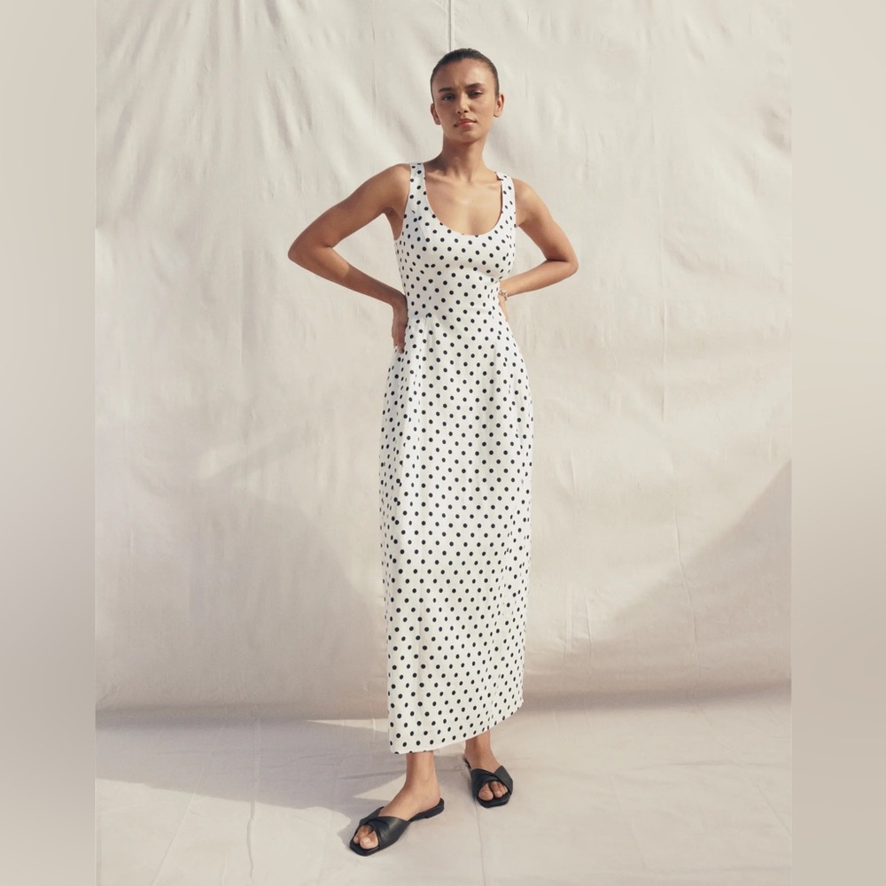 Reformation Jaylen Linen Dress Size 8 Like New